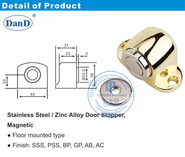 Polished Brass Door Holder