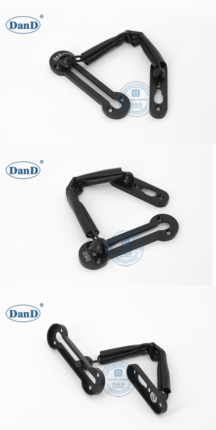 black door chain lock