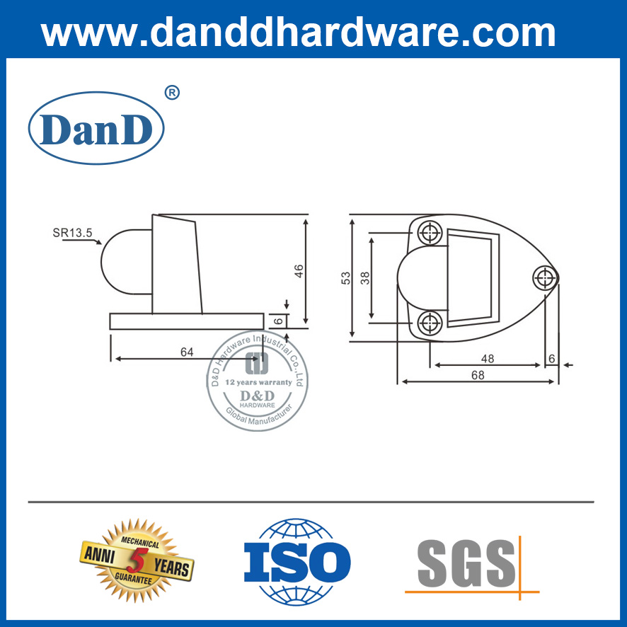 Stainless Steel Rubber Door Holder for Timber Door-DDDS029-B