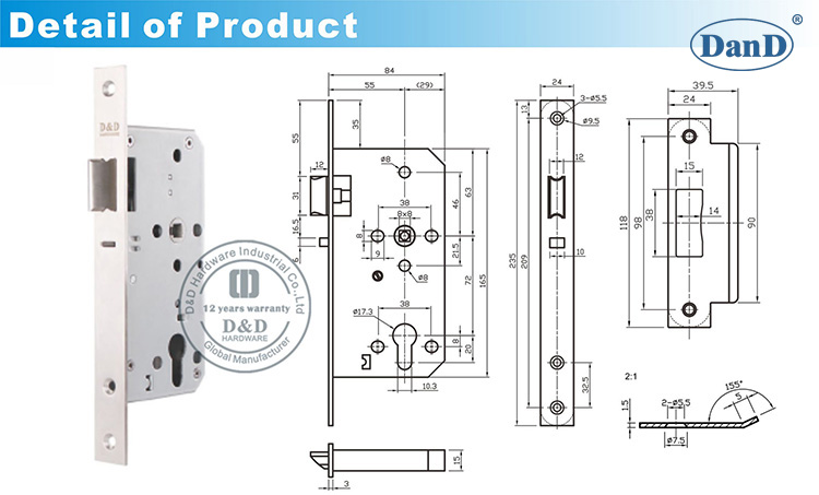 Mortise Classroom Lock-D and D Hardware