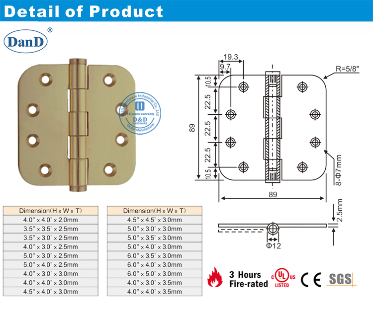Solid Brass Hinge-D&nbsp;and&nbsp;D&nbsp;Hardware