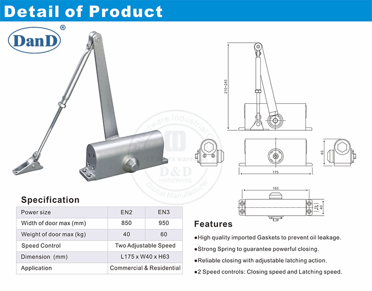 Hardware Ann Door Closer 4060KG Loadbearing Hidden Invisible