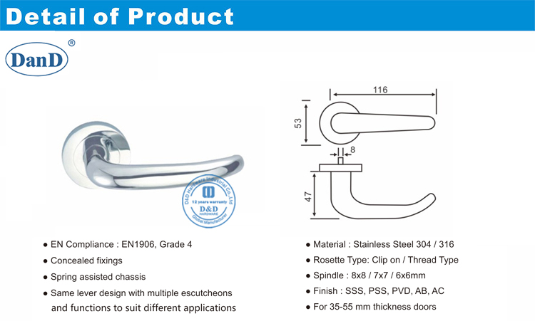 Exterior Passage Door Lever-D and D Hardware