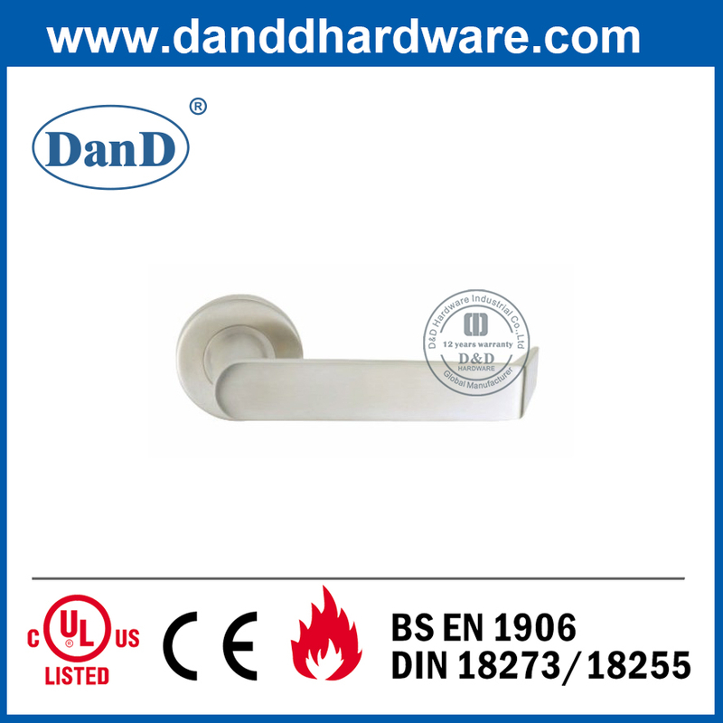 Custom Grade 304 Solid Lever External Door Handles for Wooden Door-DDSH028