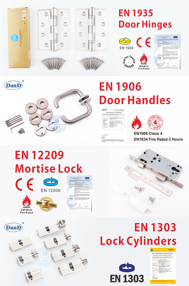 CE UL Stainless Steel Security Fire Rated Construction Door Hardware