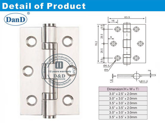 Stainless Steel Hinge-D and D Hardware
