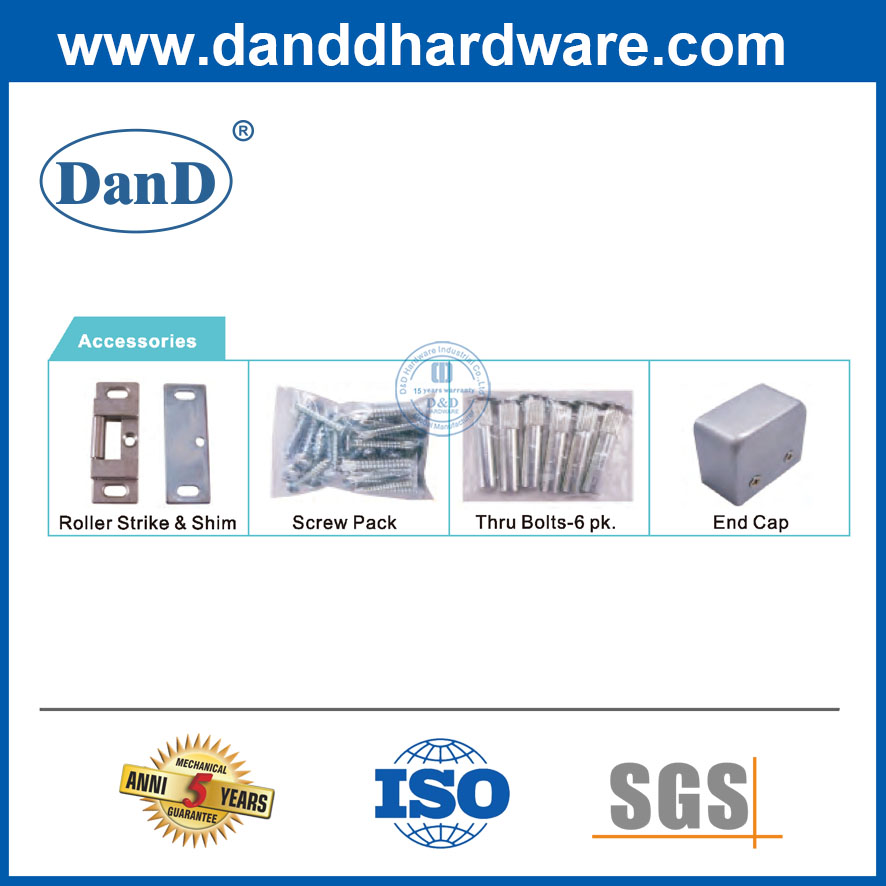 304 Stainless Steel Panic Bar Rim Type Half Length Surface Mounted Panci Exit Device-DDPD001