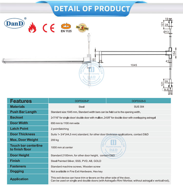 Vertical Rod Panic Bar