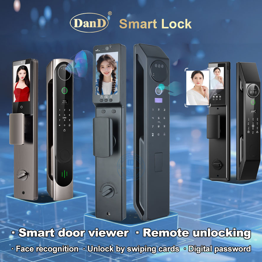 Video Intercom Smart Door Lock with Face Recognition Fingerprint Password-DDFL062