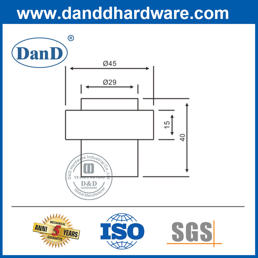 High Quality Door Stops Silver Stainless Steel Floor Mounted Door Stopper-DDDS007