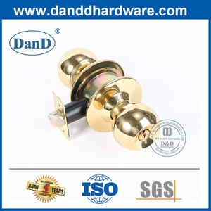 Polished Brass Zinc Alloy Key Lock Door Knob-DDLK062