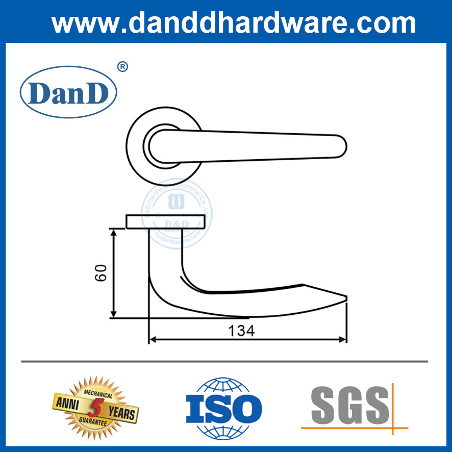Mortise Lock Lever Handle Stainless Steel Hollow Tube Entry Door Handle-DDTH038