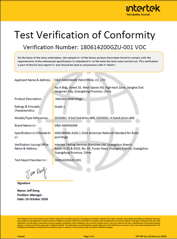 SS Hinge Satin Rose Golden BHMA Grade 1 Fire Rated Door HingeDDSS001