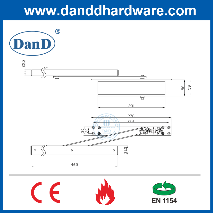 commercial concealed door closer