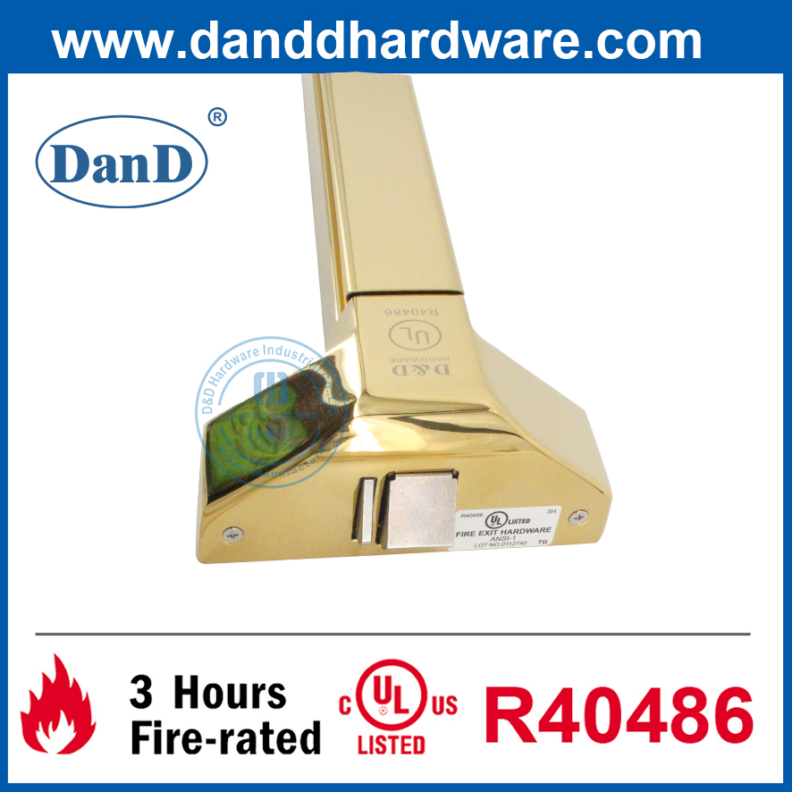 UL Fire Exit Device Golden Panic Bar Door Hardware Manufacturer China-DDPD023