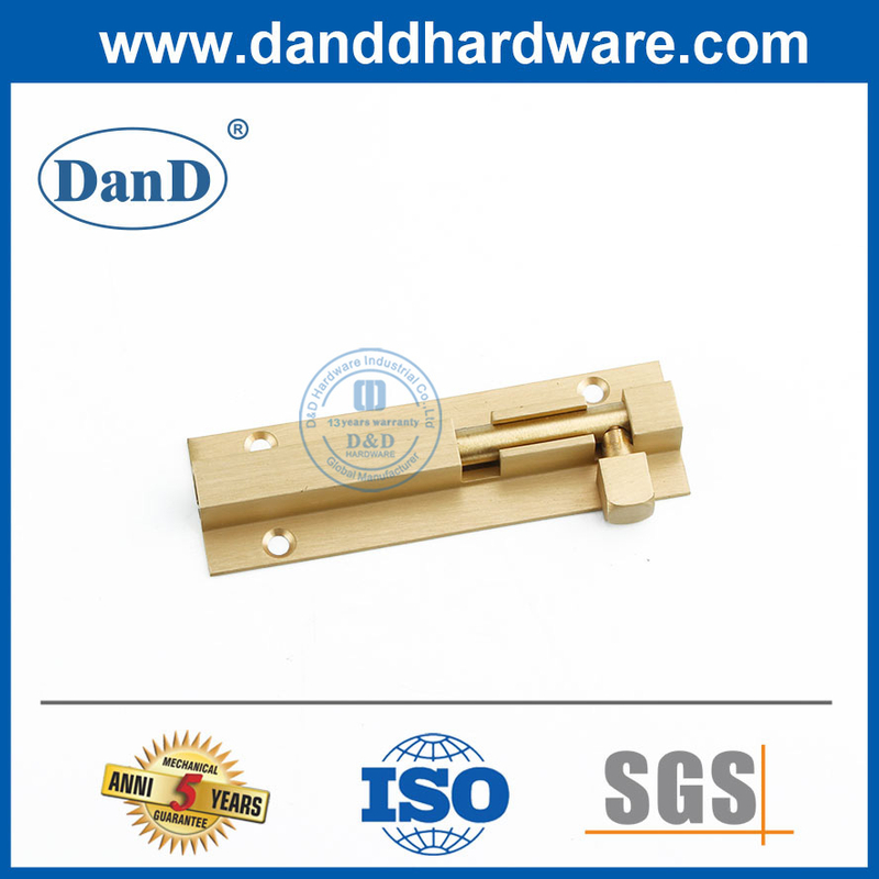 Stain Golden Front Door Lockable Brass Tower Bolts Suppliers-DDDB016
