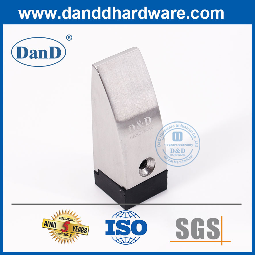 Contemporary Stainless Steel Silver Door Stops for outside Doors-DDDS013