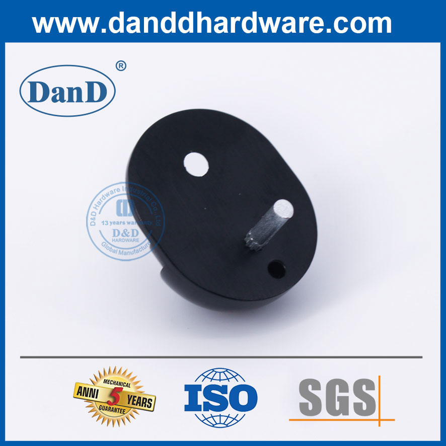 Unique Door Stoppers Round Stainless Steel Black Door Stopper Floor-DDDS003