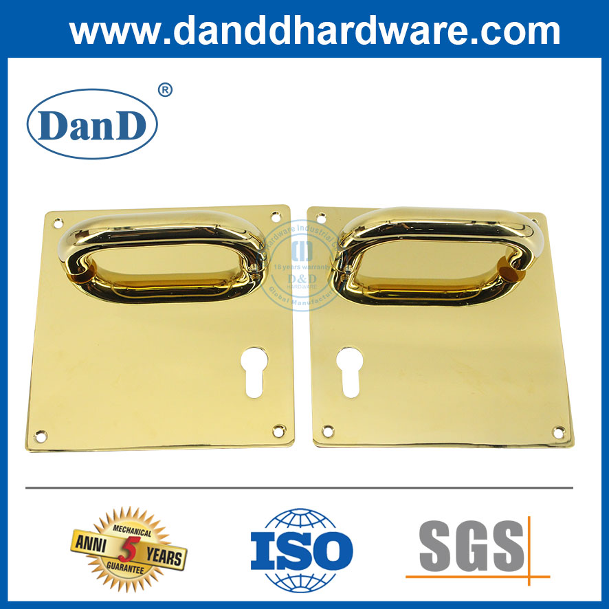 door handle with plate