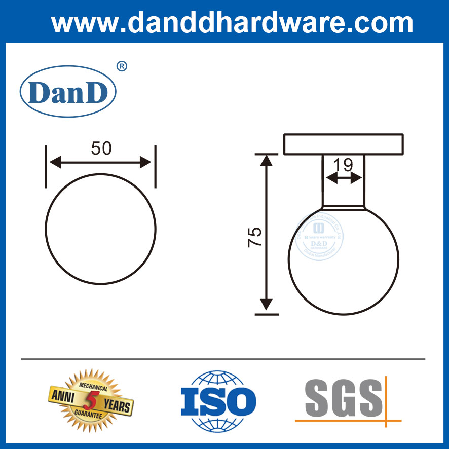 Stainless Steel Interior Door Lever Handle Knob Types for Wooden Door-DDTH031