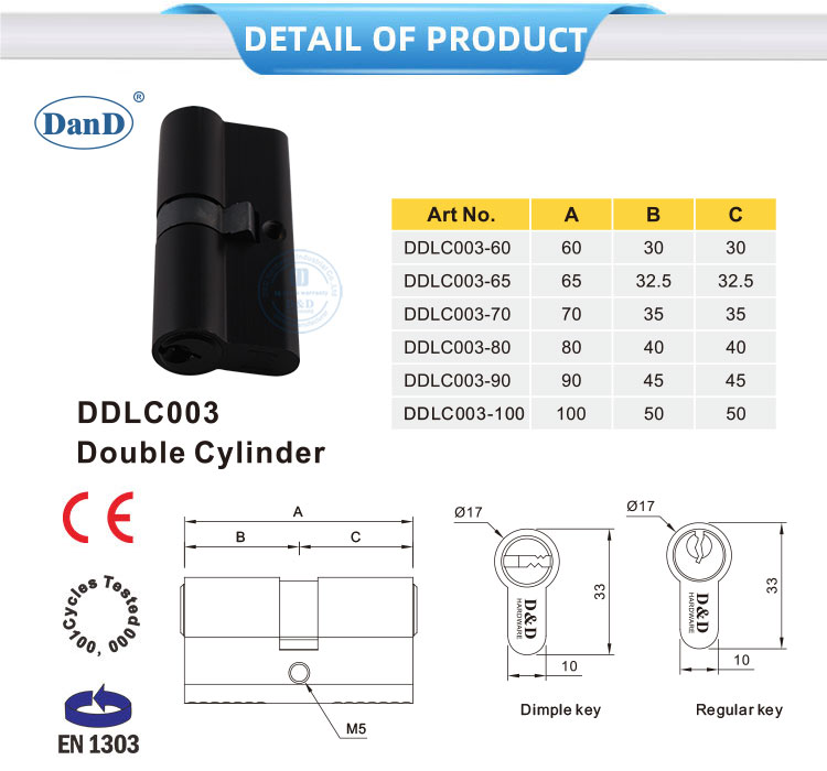 Mortise Lock Cylinder Black