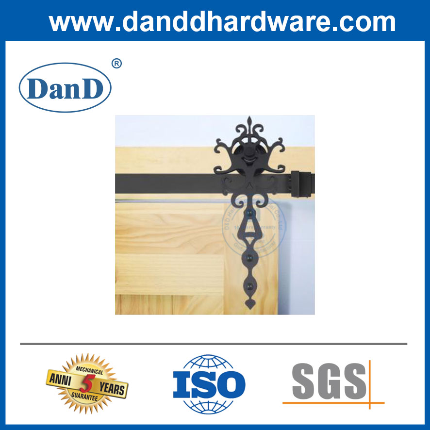 Black Vintage Barn Door Hardware Track Sliding Door Hardware Rail Braided Lift Rail Slide Track-DDBD016