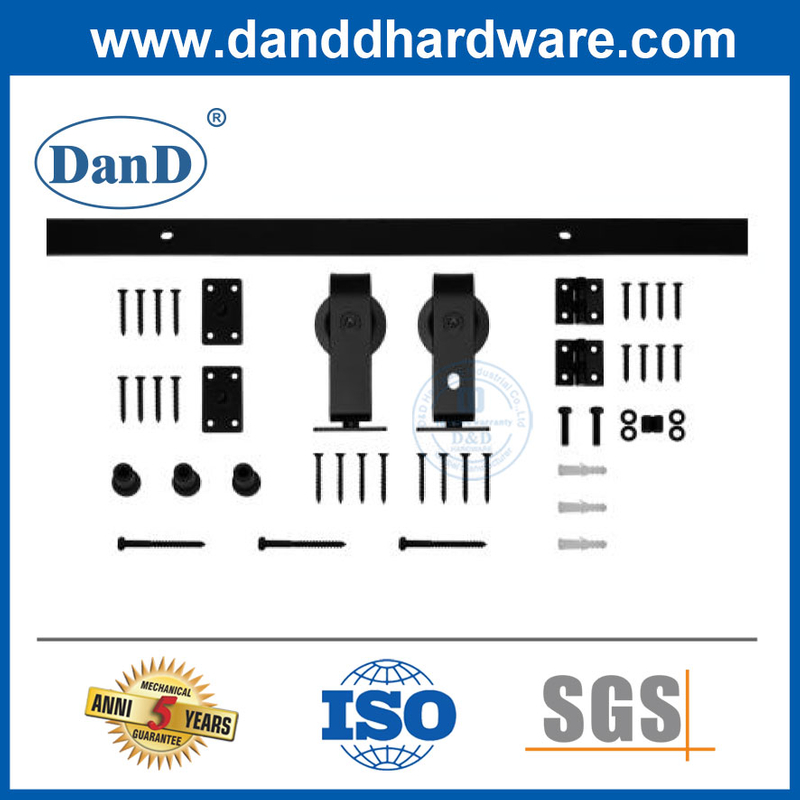 Barn Door Hardware Rail Moving Door Wheel Sliding Rail Hardware Pulley Guide Top Mounting Pendant-DDBD025