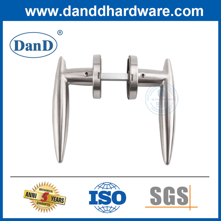 Popular Simple Design Modern Stainless Steel Front Door Lever Handle on Rosette-DDSH021