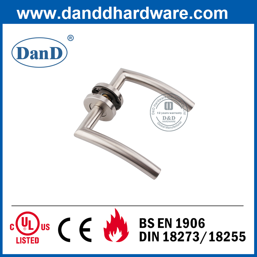 BS EN1906 SUS304 Fireproof Privacy Round Rose Door Lever Handle-DDTH008