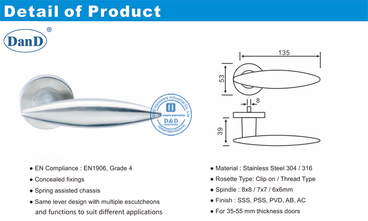 Modern Interior Door Handle-D and D Hardware