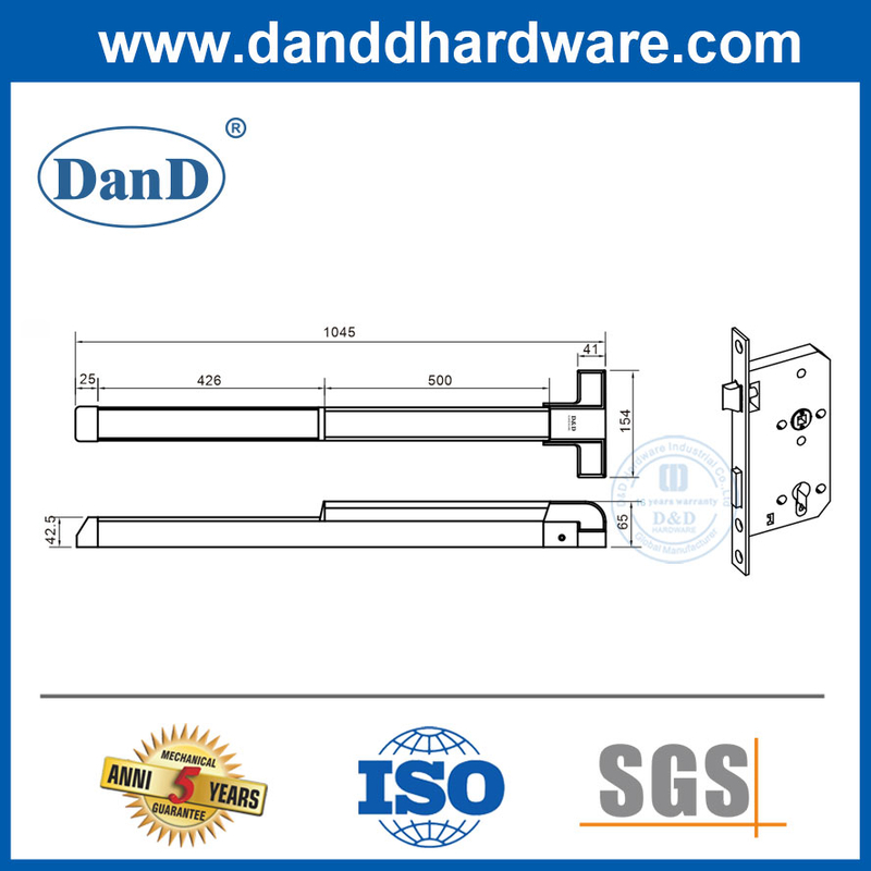 Double Single Door Steel Material Panic Bar Door Lock with CE Mortise LocksetDDPD038 Buy