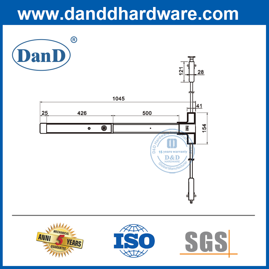 Emergency Door Lock Panic Door Hardware Steel Panic Bar with Alarm Function-DDPD030