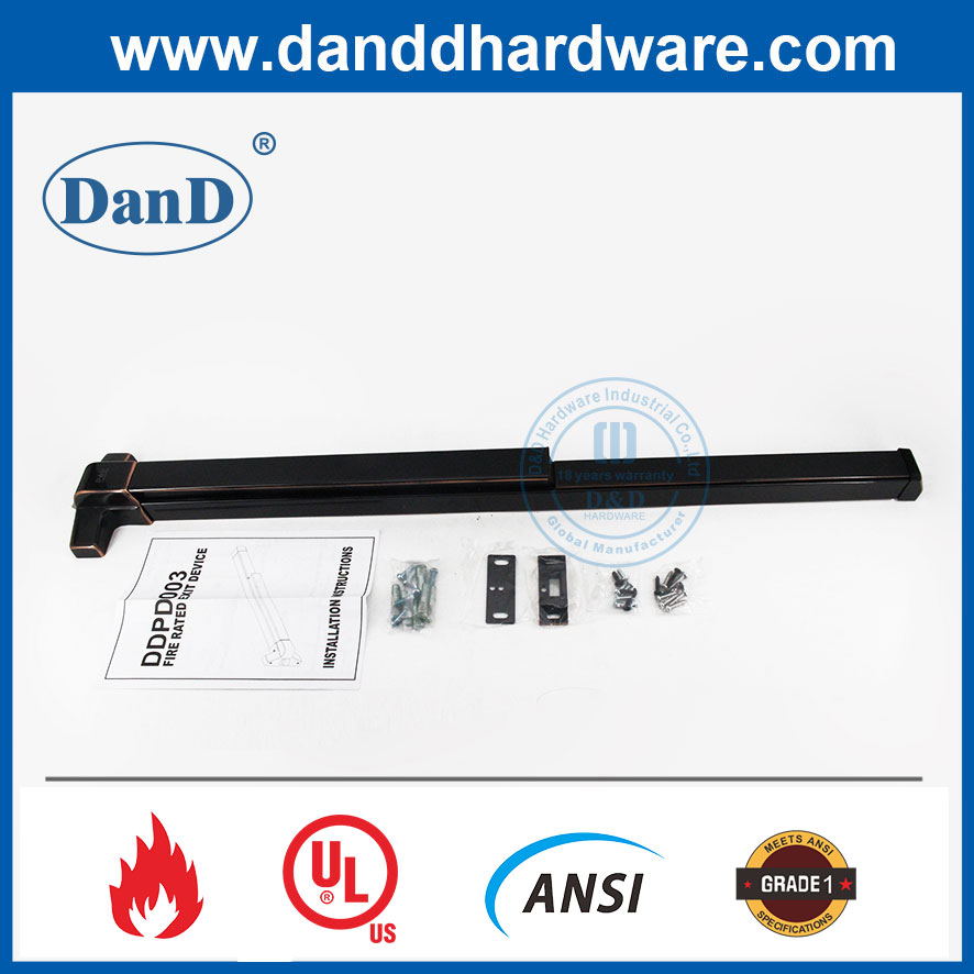 ORB Black UL Fire Rated Emergency Door Panic Lock Bar Exit Device-DDPD003