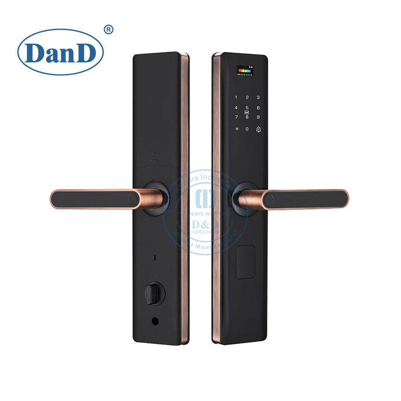 Security Password Fingerprint Handle Electronic Smart Screen Door Keypad Lock-DDFL303