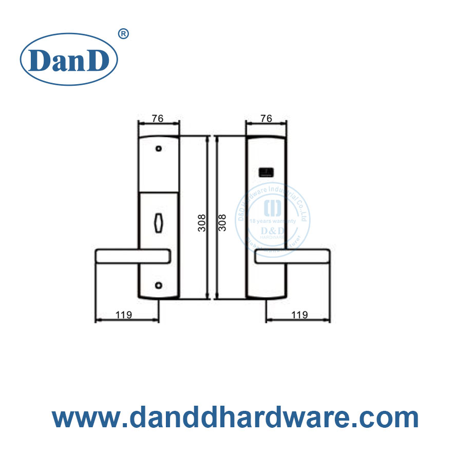 Electronic Deadbolt Lock Hotel Smart Lock Miface Card Keyless Entry Door Lock-DDFL409