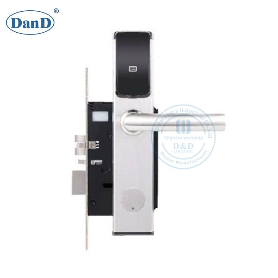 Mifare Card Handle Key Automatice Smart Card Electronic Hotel Room Door Lock-DDFL406