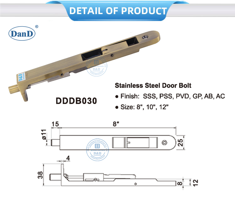 Antique Brass Door Bolt