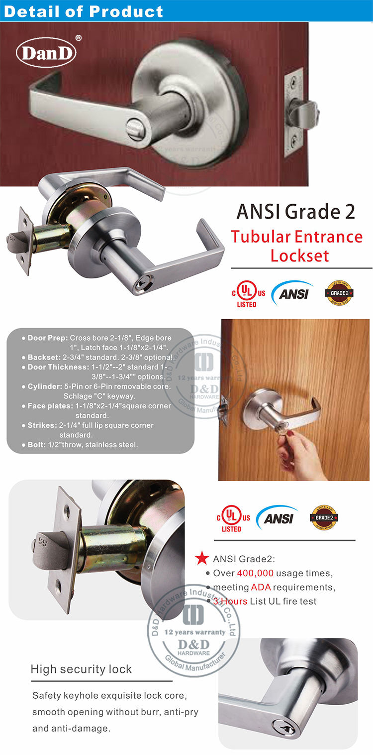 ANSI Tubular Lockset-DDLK011-D and D Hardware