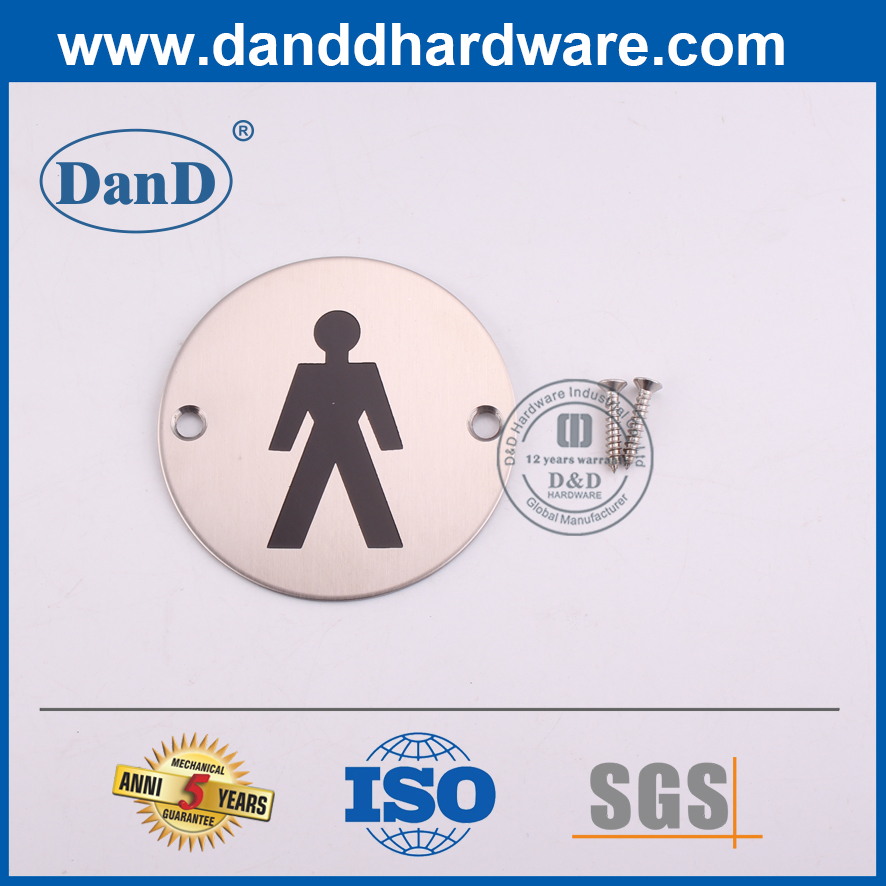 Hot Sale Stainless Steel Male Toilet Sign Plate for Hotel-DDSP001