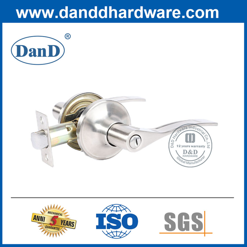 Zinc Alloy Silver Lever Handle Privacy Function Lockset-DDLK017