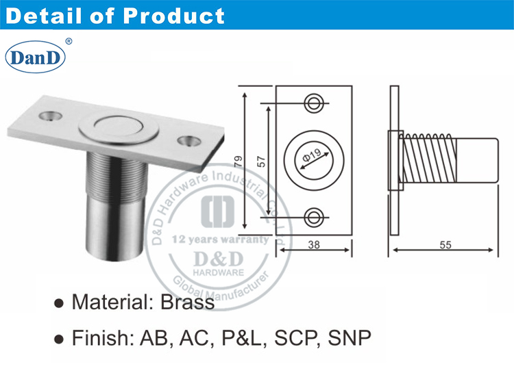Dust Proof Strike with Plate-D and D Hardware