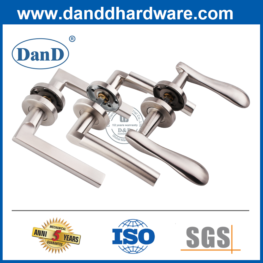 Interior Square Door Lever Handles Stainless Steel Silver Door Handles-DDSH059
