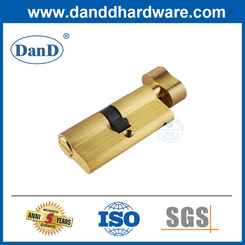High Security Satin Brass Bathroom Door Lock Cylinder 70mm-DDLC007-70mm-SB