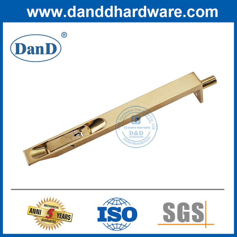 Stainless Steel Satin Brass Flush Door Bolt for Wood Door-DDDB001