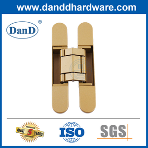 3D Hidden Adjustable 180 Degree Gold Plated Invisible Wooden Door Hinges-DDCH008
