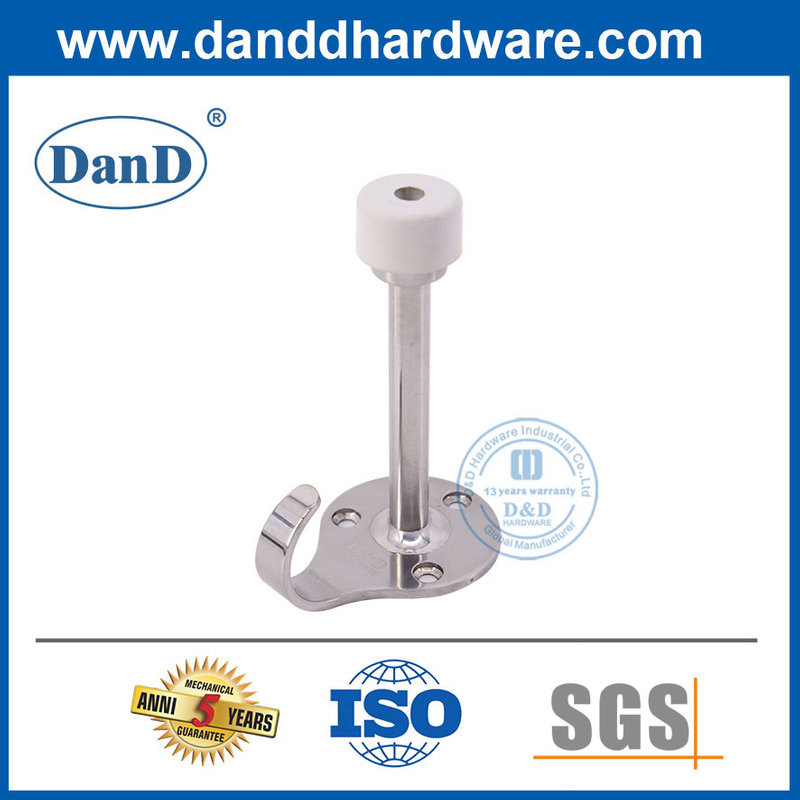 Polished Stainless Steel Top Door Stopper with Hook-DDDS017