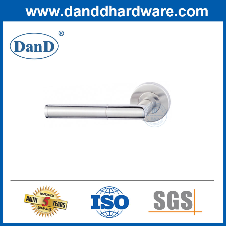 Modern Hotel Interior Door Stainless Steel Tube Lever Type Door Handles-DDTH028