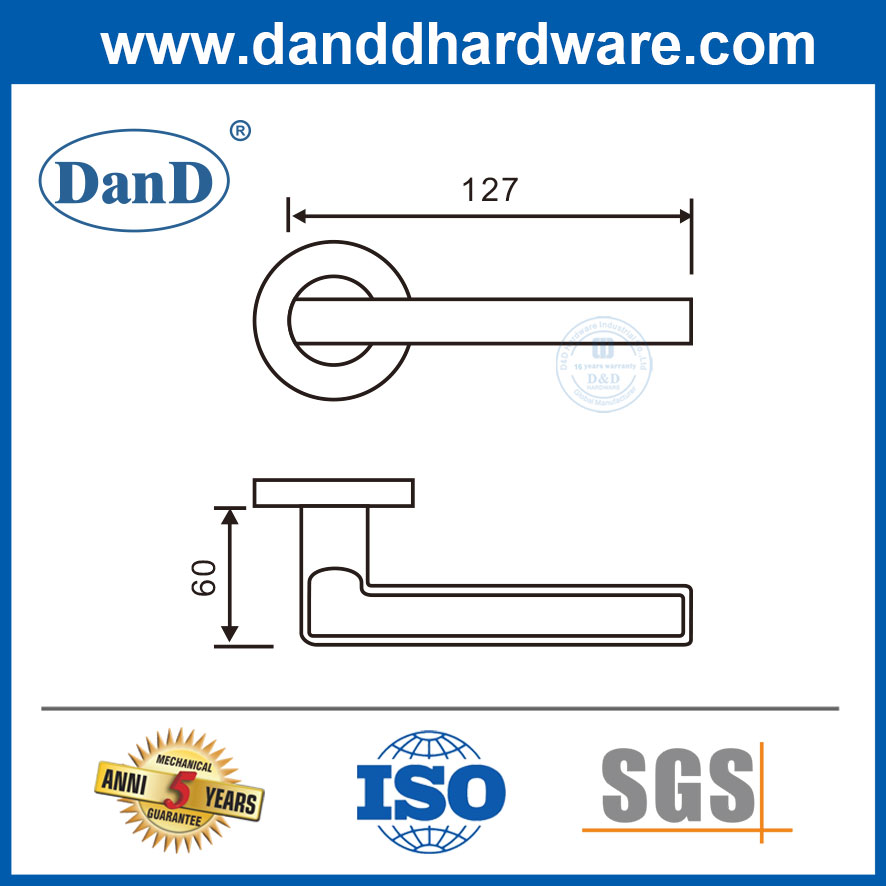 Stainless Steel Lever Handle Hardware Factory OEM Hollow Door Handle-DDTH035
