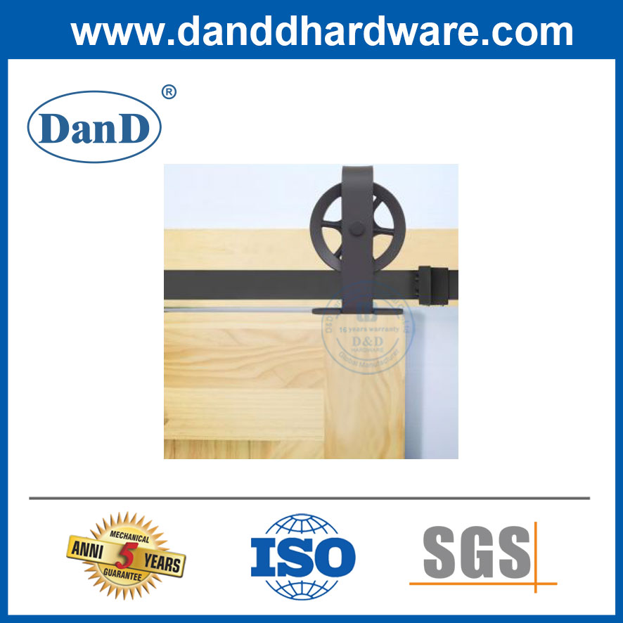 Wheel Shaped Barn Door Pulley Track Accessory Creative Farmhouse Style Sliding Door Hardware-DDBD012