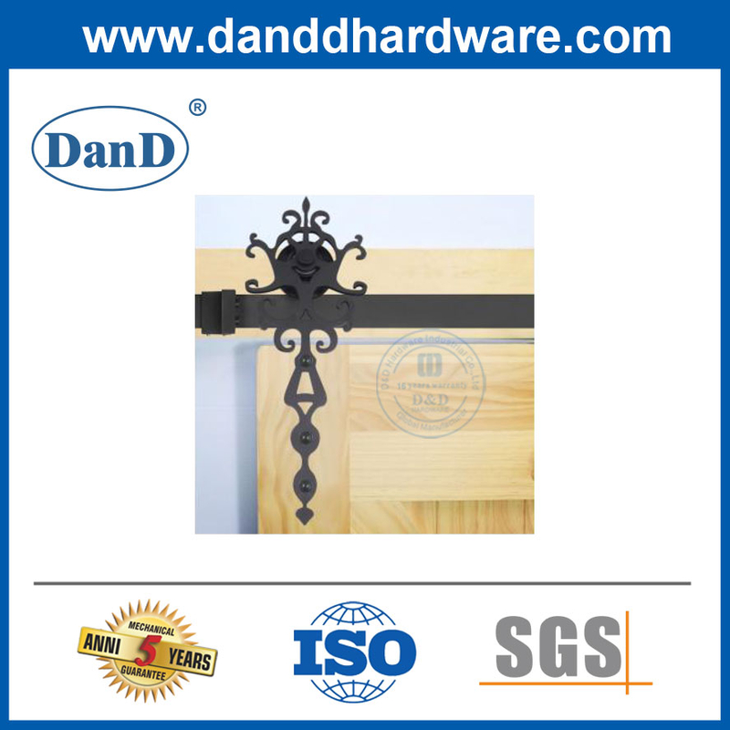 Black Vintage Barn Door Hardware Track Sliding Door Hardware Rail Braided Lift Rail Slide Track-DDBD016